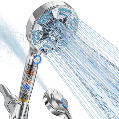 BESAQUO 9 Settings High Pressure Filtered Handheld Shower head & Power Wash | Chrome