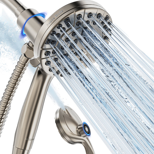 BESAQUO 9 Settings High Pressure Magnetic Handheld Shower Head & Power Wash | Nickel