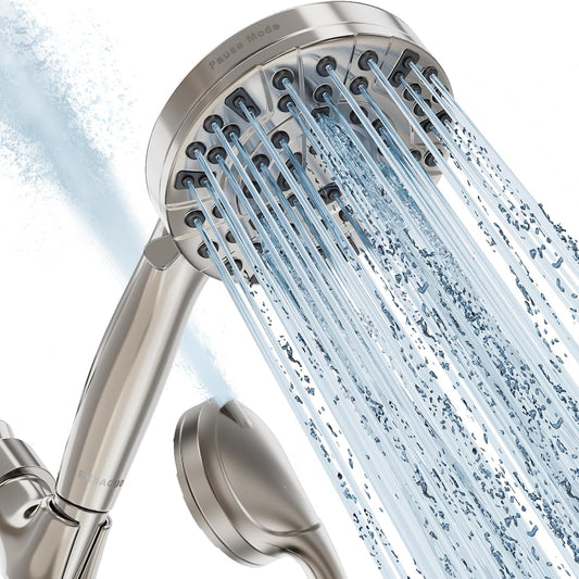 BESAQUO 9 Settings High Pressure Handheld shower head & Power Wash, Pause Mode | Nickel
