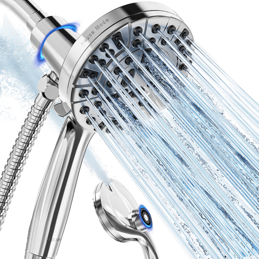 BESAQUO 9 Settings High Pressure Magnetic Handheld Shower Head & Power Wash | Chrome