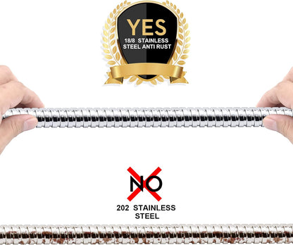 BESAQUO 6ft Extra Long Stainless Steel Handheld Shower Head Hose | Chrome
