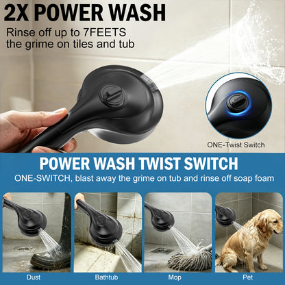 BESAQUO 9 Settings High Pressure Filtered Handheld Shower head & Power Wash | Chrome
