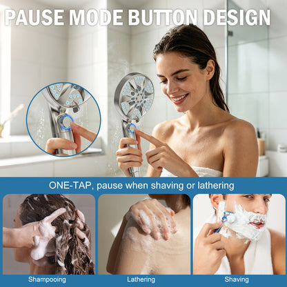 BESAQUO 9 Settings High Pressure Filtered Handheld Shower head & Power Wash | Nickel