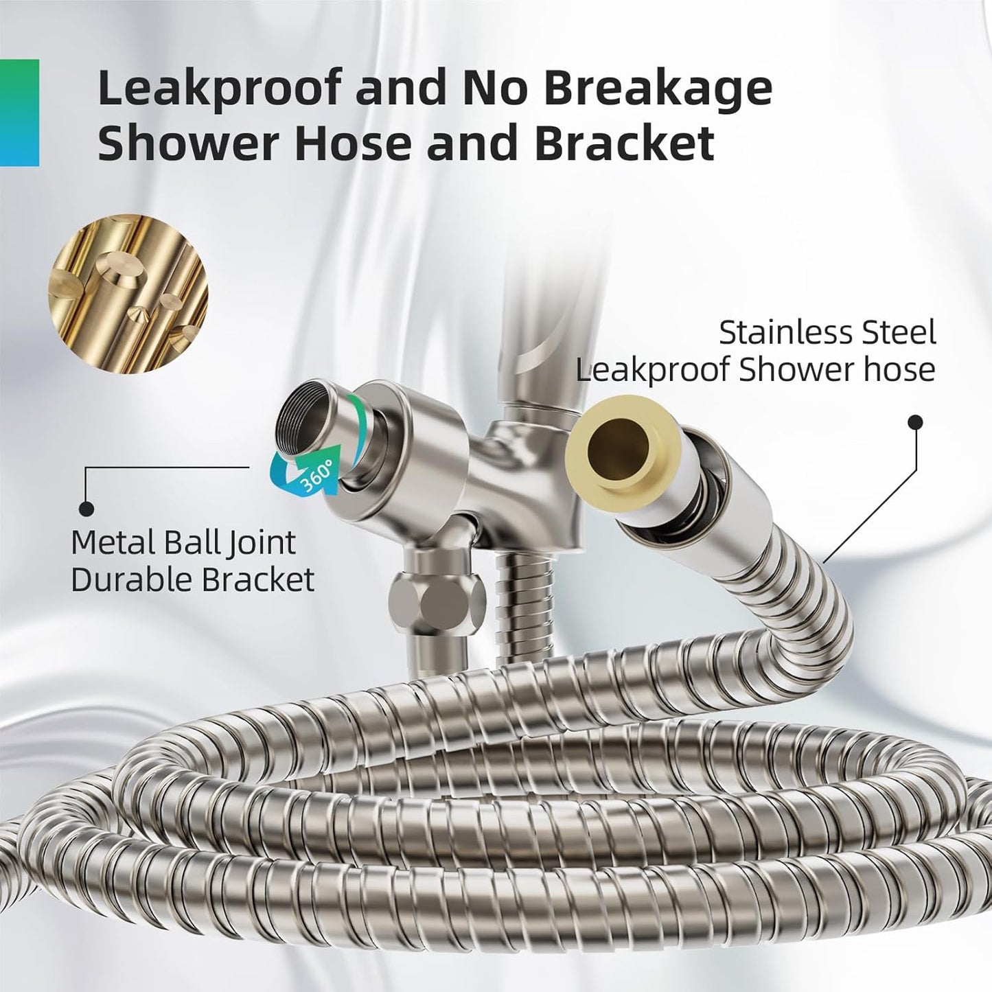 BESAQUO 9 Settings High Pressure Handheld shower head & Power Wash, Pause Mode | Nickel