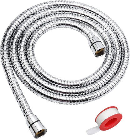 BESAQUO 6ft Extra Long Stainless Steel Handheld Shower Head Hose | Chrome
