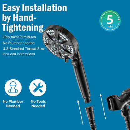 BESAQUO 9 Settings High Pressure Filtered Handheld Shower head & Power Wash | Chrome
