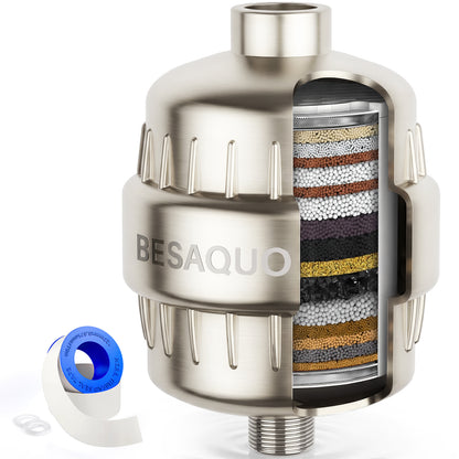 Shower Filter Head for Hard Water, Remove Chlorine, Heavy Metals, for Softer Skin, Shinier Hair and Stronger nails, with 20 Filtration Stages