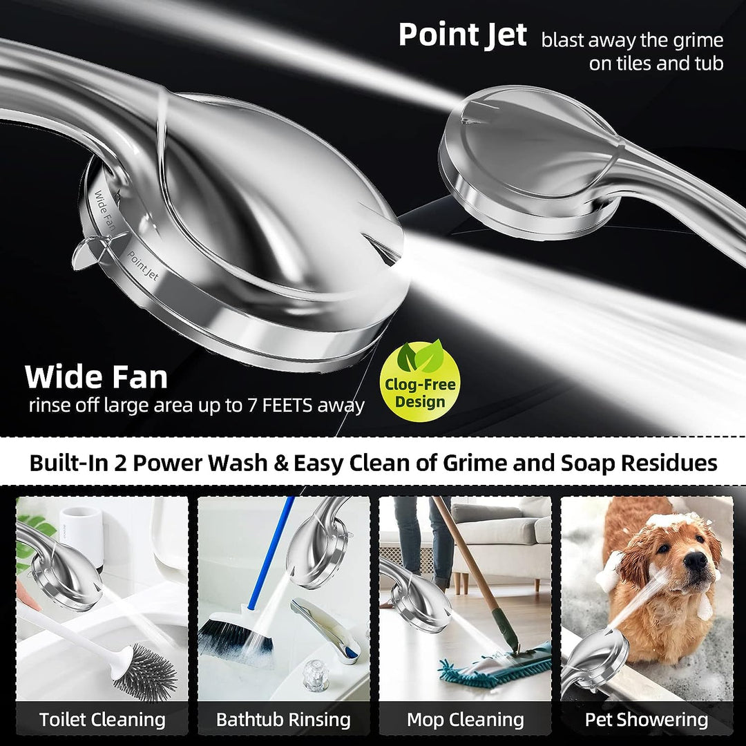 BESAQUO 10 Functions High Pressure shower head with handheld, Built-in Pause Mode &amp; 2 Power Wash