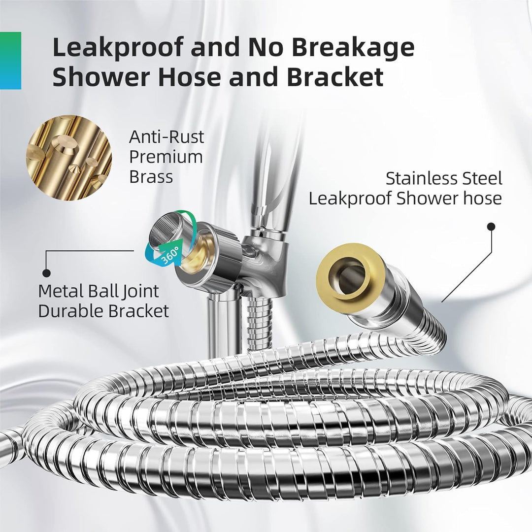 BESAQUO 10 Functions High Pressure shower head with handheld, Built-in Pause Mode &amp; 2 Power Wash