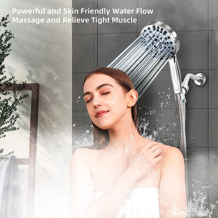 BESAQUO 10 Functions High Pressure shower head with handheld, Built-in Pause Mode &amp; 2 Power Wash