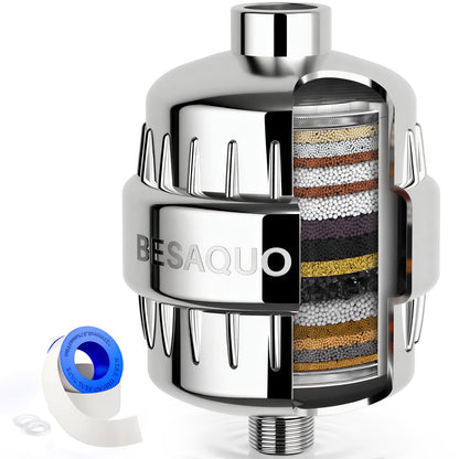 Shower Filter Head for Hard Water, Remove Chlorine, Heavy Metals, for Softer Skin, Shinier Hair and Stronger nails, with 20 Filtration Stages