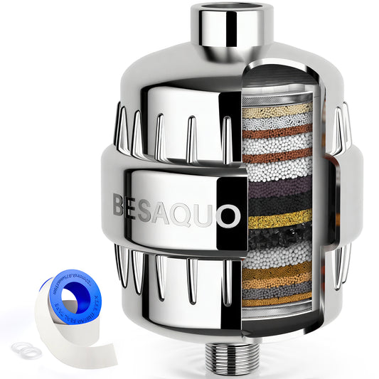 Shower Filter Head for Hard Water, Remove Chlorine, Heavy Metals, for Softer Skin, Shinier Hair and Stronger nails, with 20 Filtration Stages