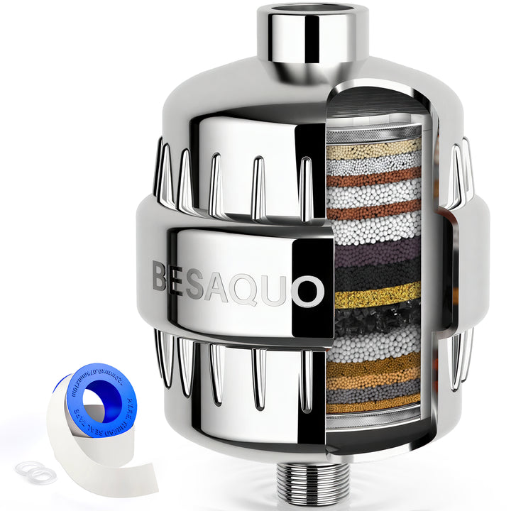 Shower Filter Head for Hard Water, Remove Chlorine, Heavy Metals, for Softer Skin, Shinier Hair and Stronger nails, with 20 Filtration Stages